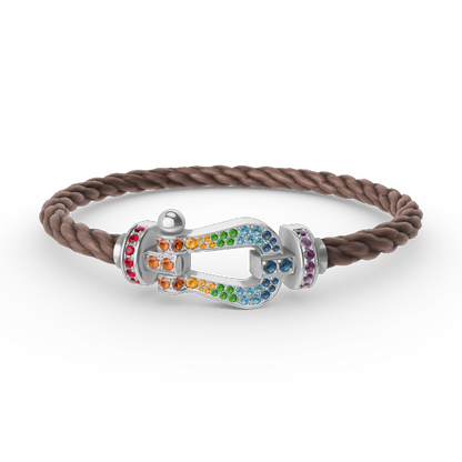 [Eterna Jewels]GROSSES HORSESHOE FARBDIA-ARMBAND SILBER