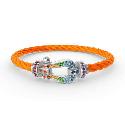 [Eterna Jewels]GROSSES HORSESHOE FARBDIA-ARMBAND SILBER