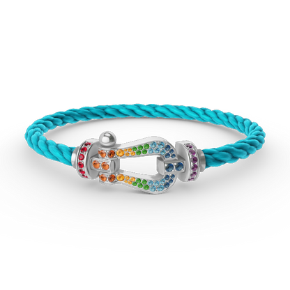 [Eterna Jewels]GROSSES HORSESHOE FARBDIA-ARMBAND SILBER