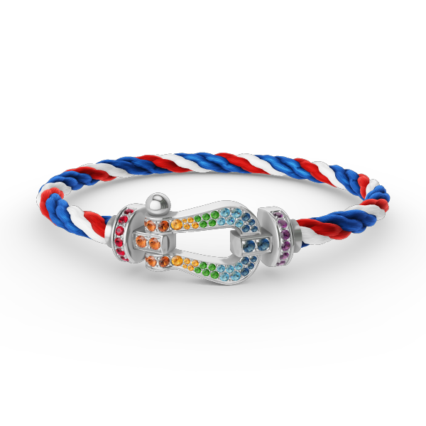 [Eterna Jewels]GROSSES HORSESHOE FARBDIA-ARMBAND SILBER