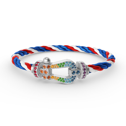 [Eterna Jewels]GROSSES HORSESHOE FARBDIA-ARMBAND SILBER