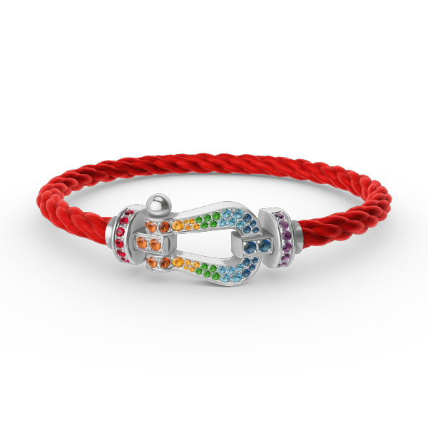 [Eterna Jewels]GROSSES HORSESHOE FARBDIA-ARMBAND SILBER