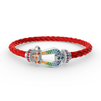 [Eterna Jewels]GROSSES HORSESHOE FARBDIA-ARMBAND SILBER
