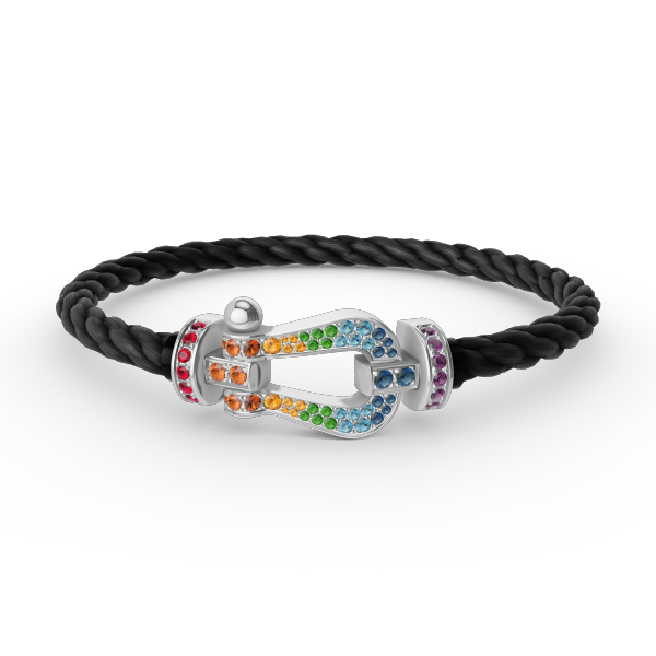 [Eterna Jewels]GROSSES HORSESHOE FARBDIA-ARMBAND SILBER