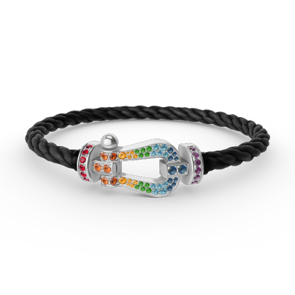 [Eterna Jewels]GROSSES HORSESHOE FARBDIA-ARMBAND SILBER
