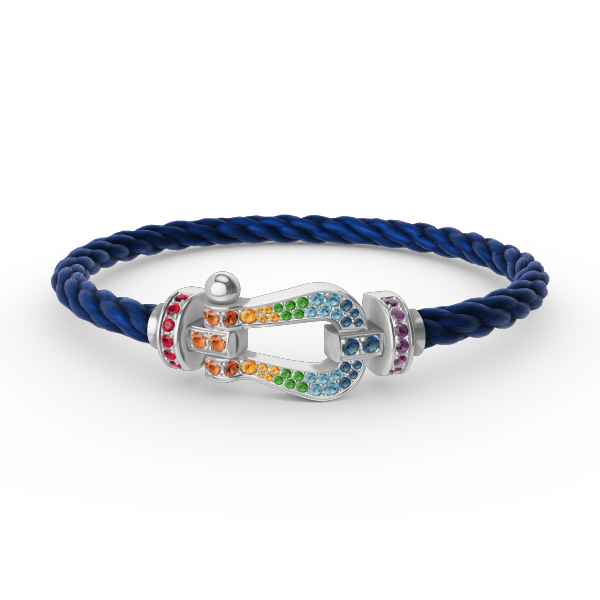 [Eterna Jewels]GROSSES HORSESHOE FARBDIA-ARMBAND SILBER