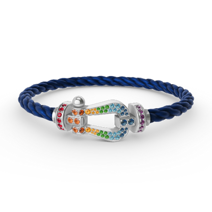 [Eterna Jewels]GROSSES HORSESHOE FARBDIA-ARMBAND SILBER