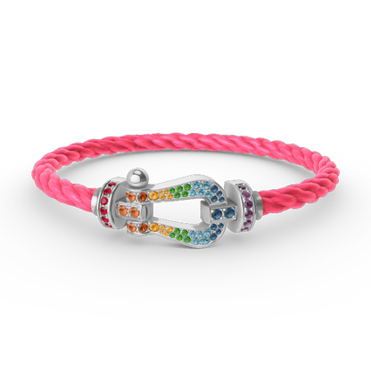 [Eterna Jewels]GROSSES HORSESHOE FARBDIA-ARMBAND SILBER