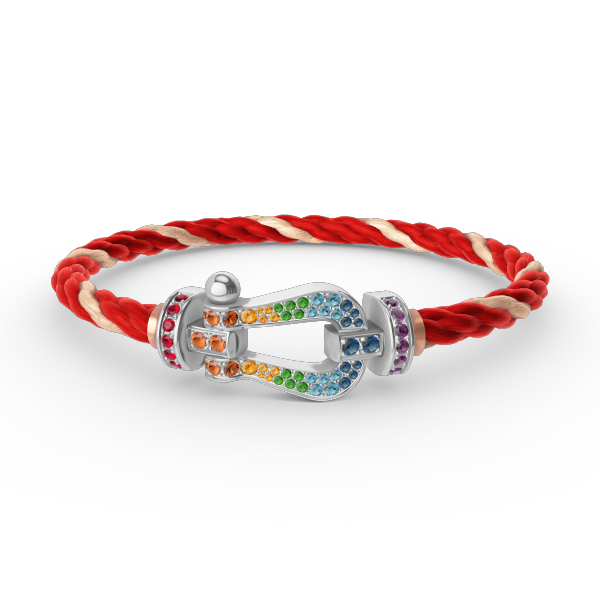 [Eterna Jewels]GROSSES HORSESHOE FARBDIA-ARMBAND SILBER
