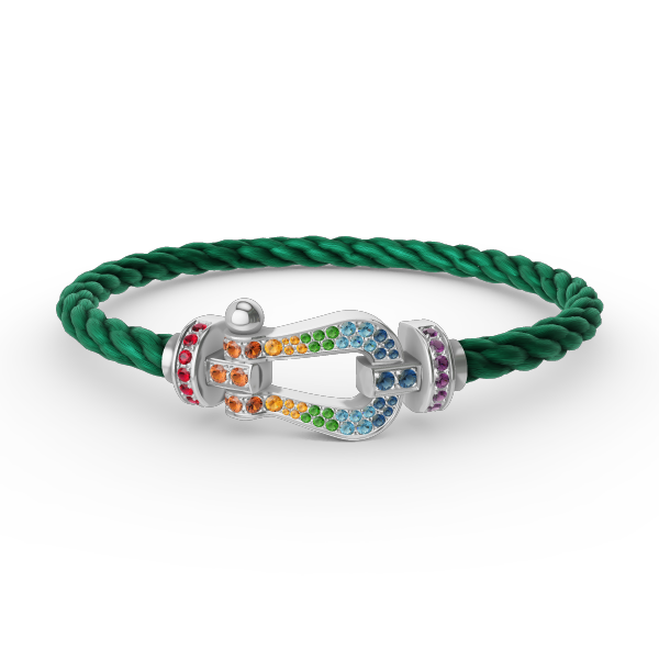 [Eterna Jewels]GROSSES HORSESHOE FARBDIA-ARMBAND SILBER