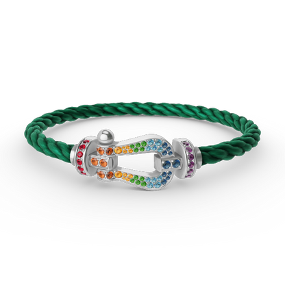 [Eterna Jewels]GROSSES HORSESHOE FARBDIA-ARMBAND SILBER
