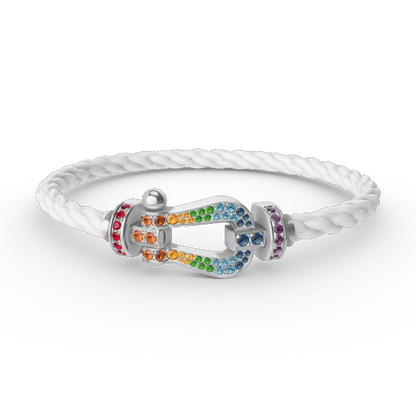 [Eterna Jewels]GROSSES HORSESHOE FARBDIA-ARMBAND SILBER