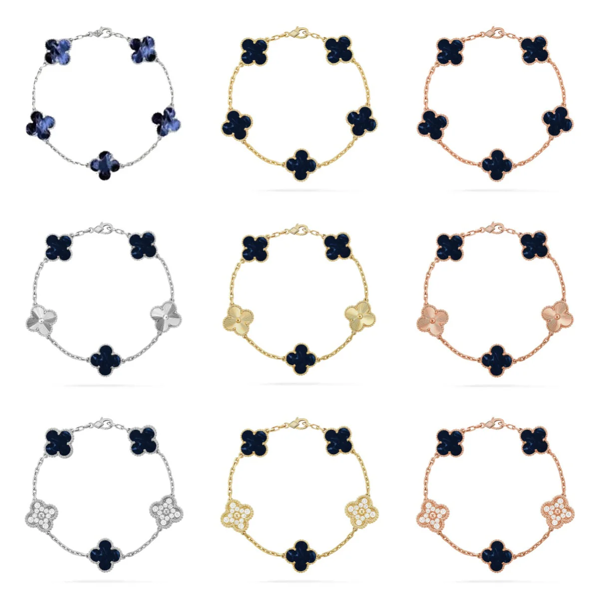 [Eterna Jewels]KLEE 5 MOTIV PIETERSIT ARMBAND KOLLEKTION