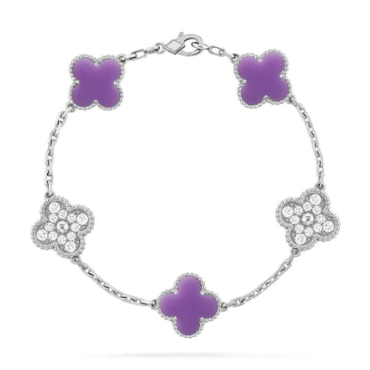 [Eterna Jewels]KLEEBKATTEN ARMBAND KOLLEKTION MIT 5 MOTIVEN IN HELLVIOLETT