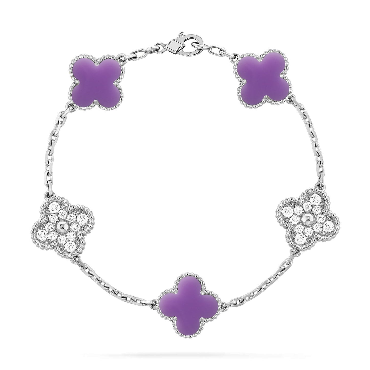 [Eterna Jewels]KLEEBKATTEN ARMBAND KOLLEKTION MIT 5 MOTIVEN IN HELLVIOLETT