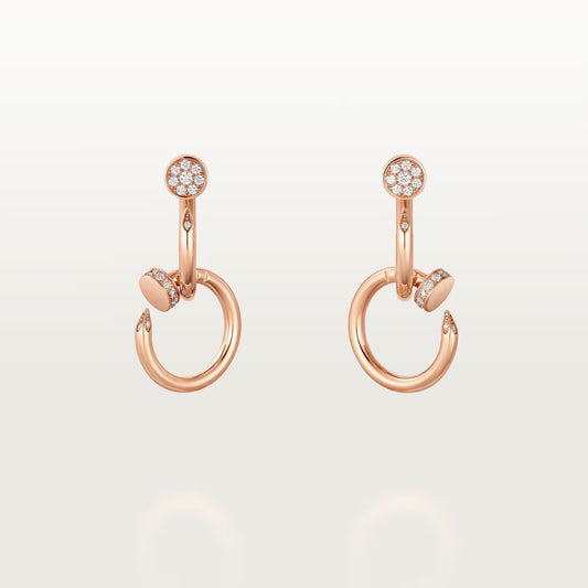 [Eterna Jewels]JUSTE HALF DIAMOND DOUBLE EARRINGS