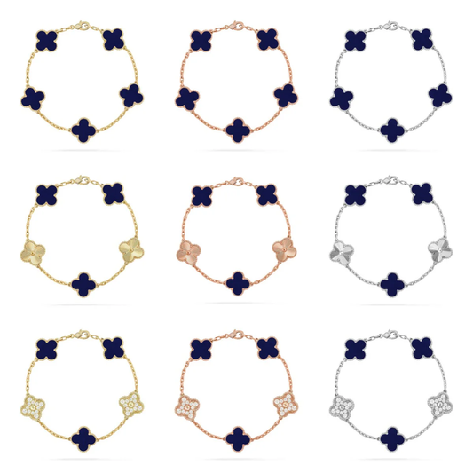 [Eterna Jewels]KLEEBKATTEN-ARMBAND MIT 5 MOTIVEN AUS LAPISLAZULI KOLLEKTION