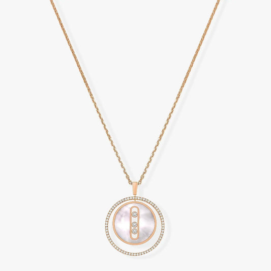 [Eterna Jewels]LUCKY MOVE MM WEISSE PERLMUTT DIAMANTENHALSKETTE