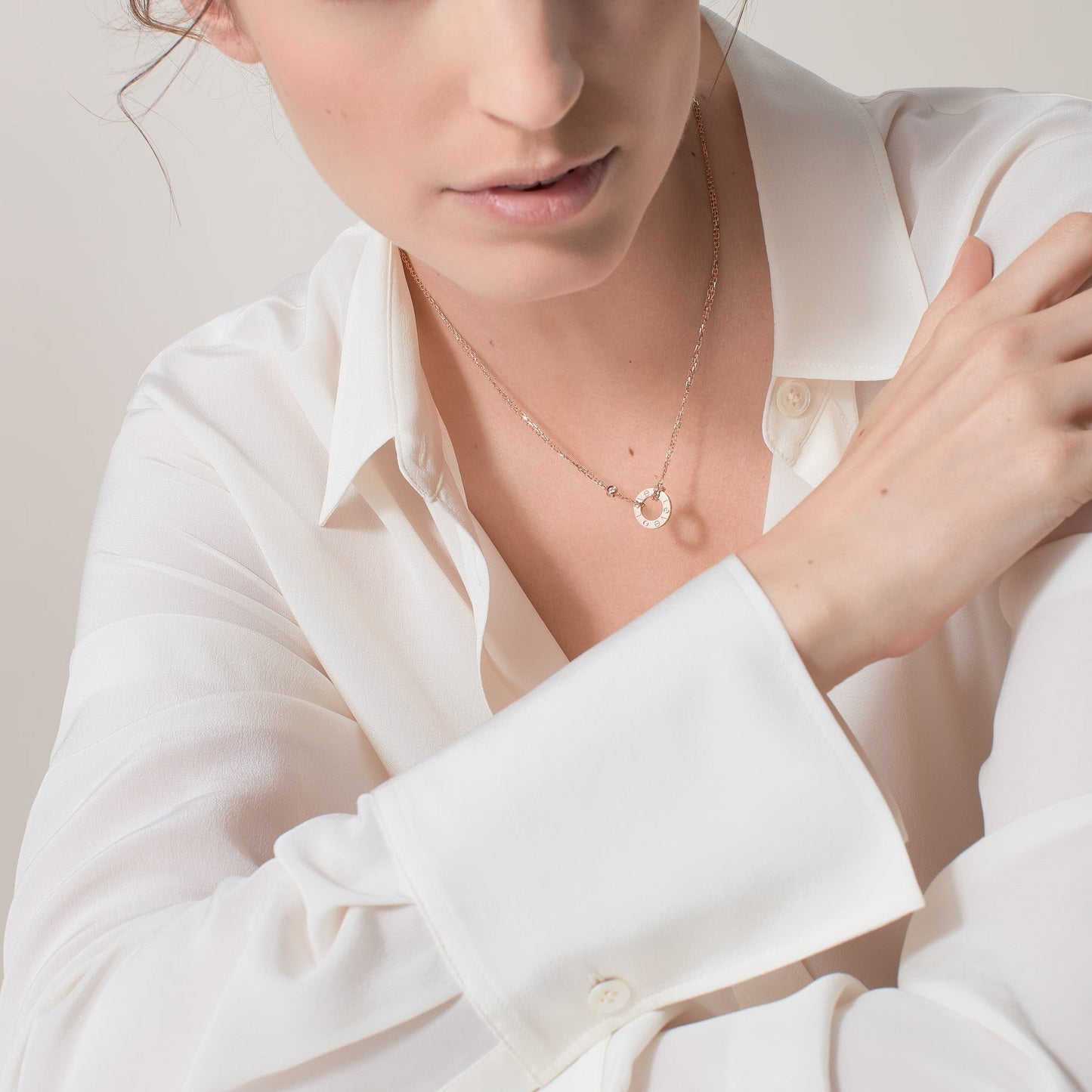 [Eterna Jewels]LOVE NECKLACE 16MM 2 DIAMONDS