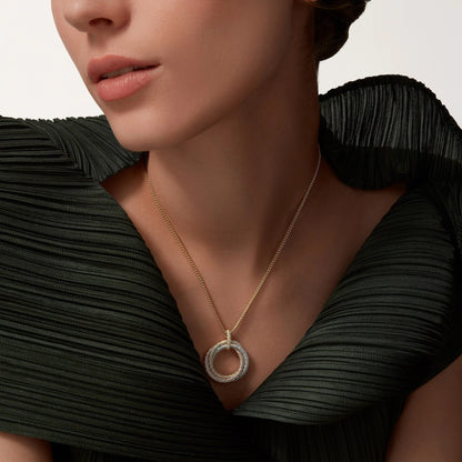 [Eterna Jewels]TRINITY LARGE FULL DIAMOND  NECKLACE
