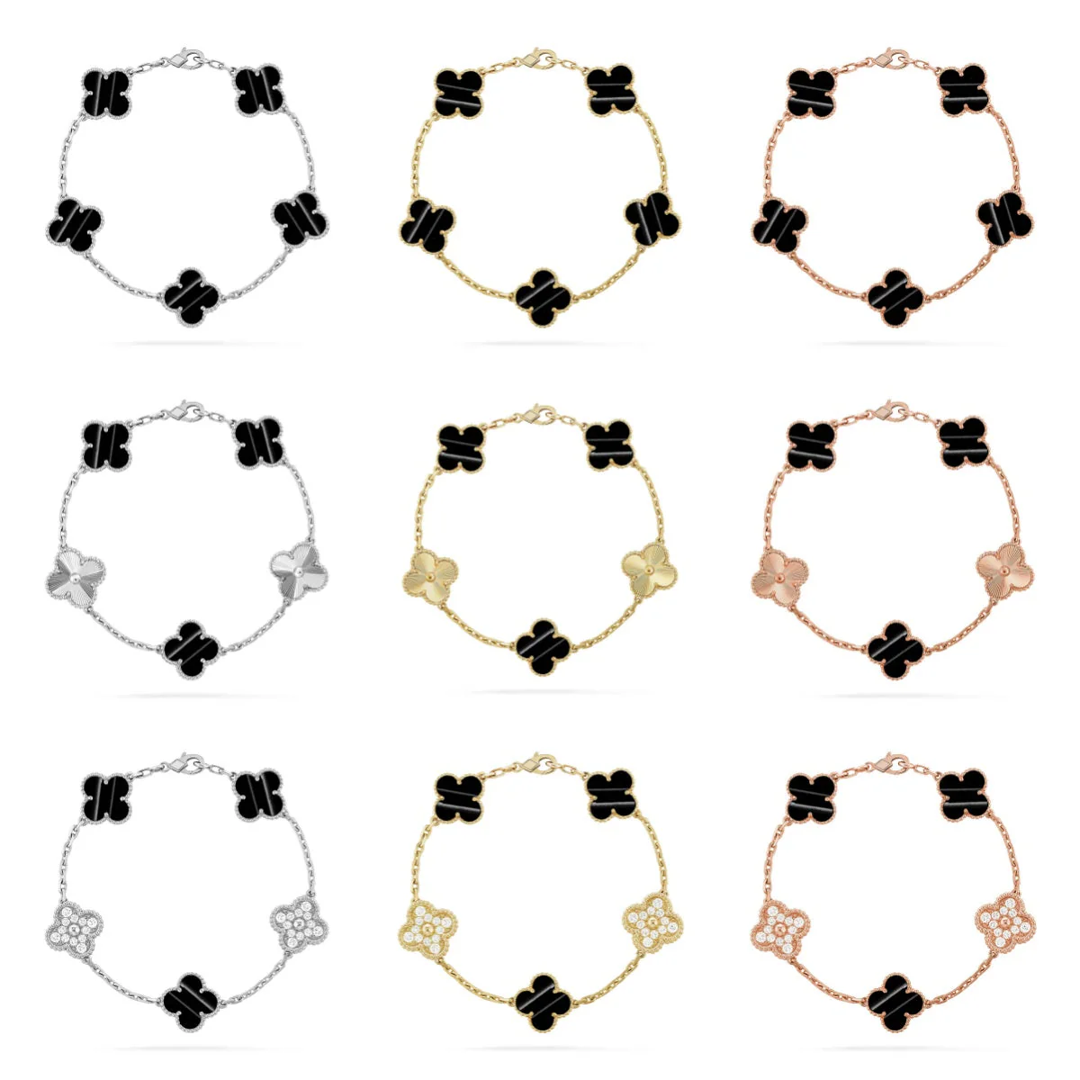 [Eterna Jewels] CLOVER 5 MOTIF PULSAR STONE BRACELET KOLLEKTION