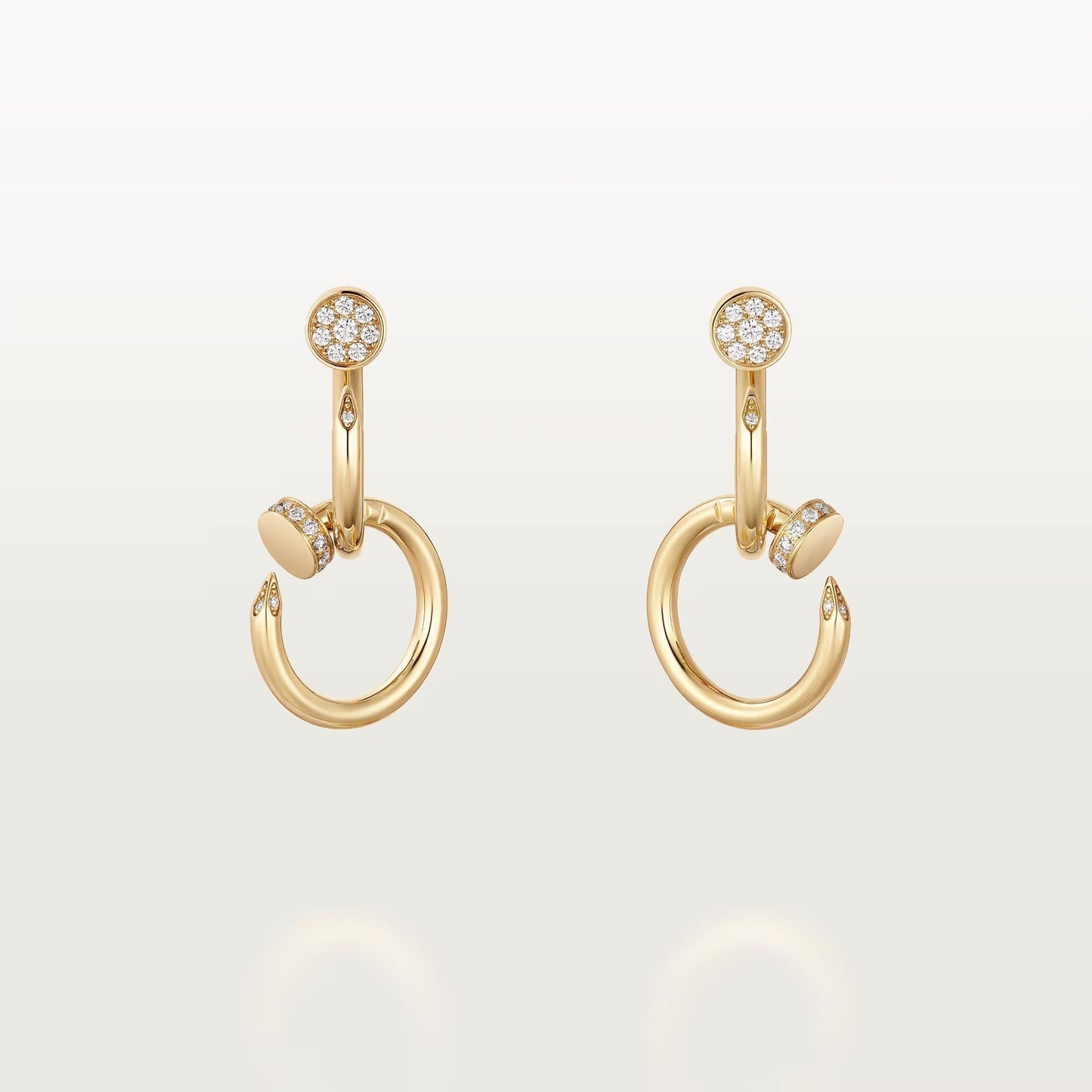 [Eterna Jewels]JUSTE HALF DIAMOND DOUBLE EARRINGS