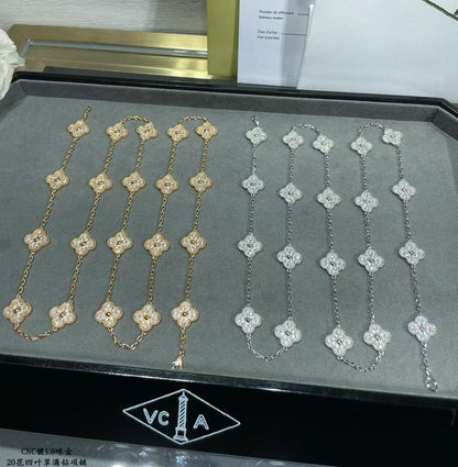 [Eterna Jewels]KLEE-HALSKETTE MIT 20 MOTIVEN UND VOLLBESATZ