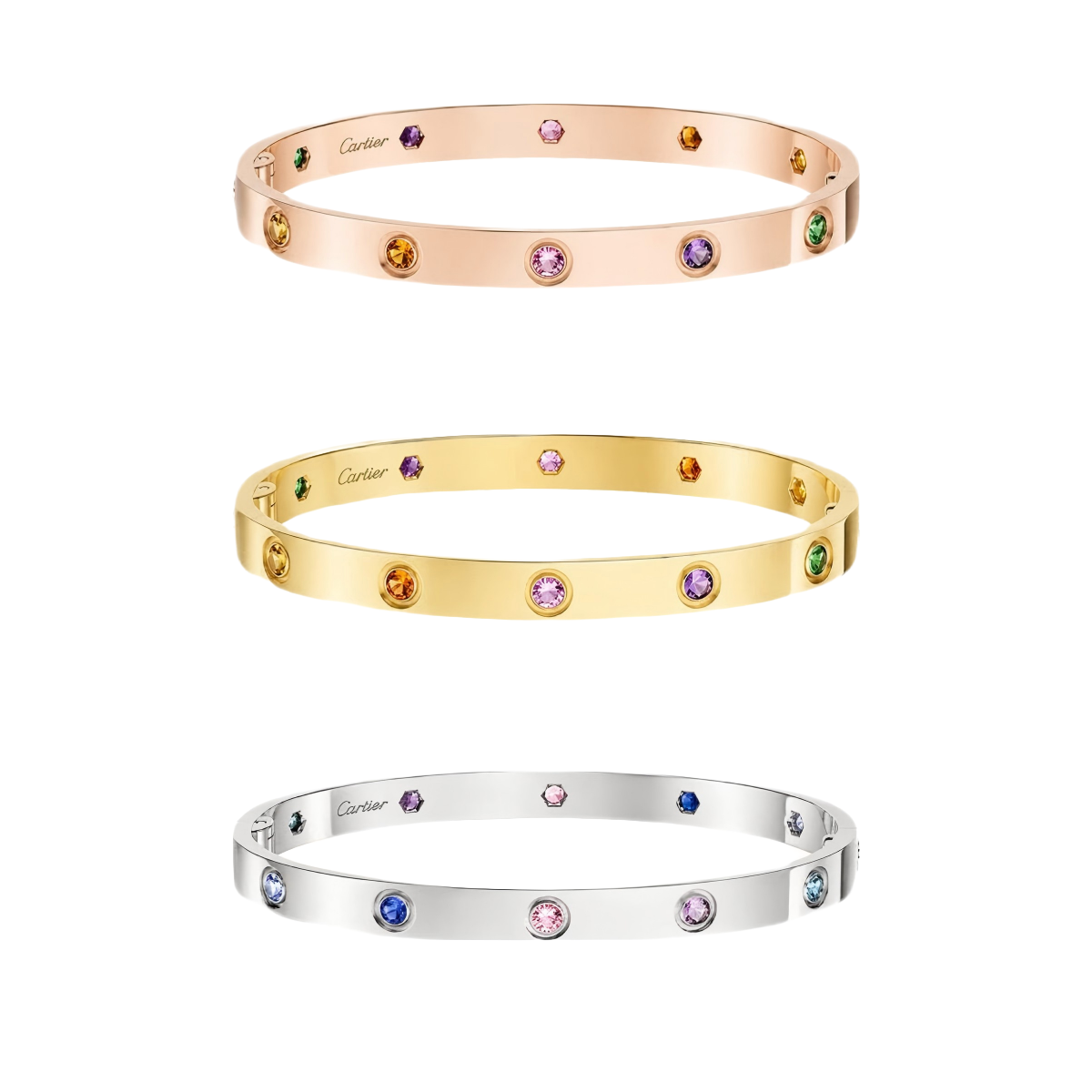 [Eterna Jewels]2026 REGENBOGEN LIEBE ARMBAND 6.1MM  10 DIAMANTEN