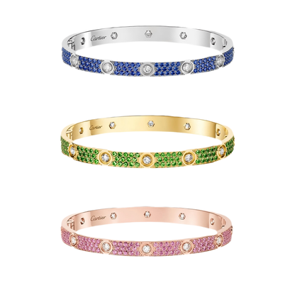 [Eterna Jewels]2026 PAVE GEMSTONE LOVE BRACELET 6.1MM 10 DIAMANTEN