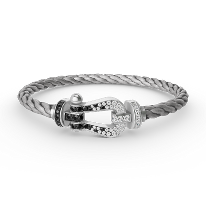 [Eterna Jewels]GROSSES HUFEISEN SCHWARZ WEISS DIAMANT ARMBAND SILBER
