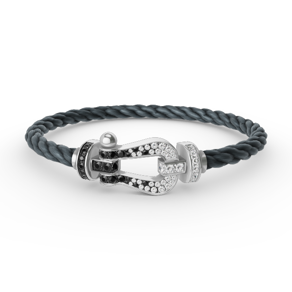 [Eterna Jewels]GROSSES HUFEISEN SCHWARZ WEISS DIAMANT ARMBAND SILBER