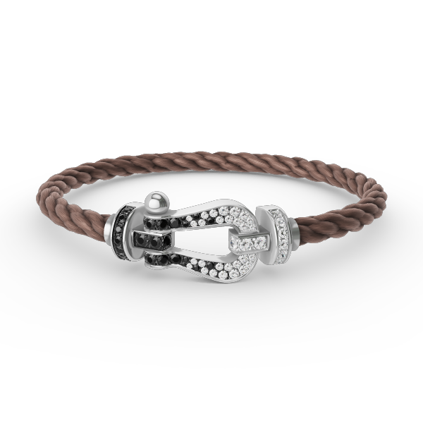 [Eterna Jewels]GROSSES HUFEISEN SCHWARZ WEISS DIAMANT ARMBAND SILBER