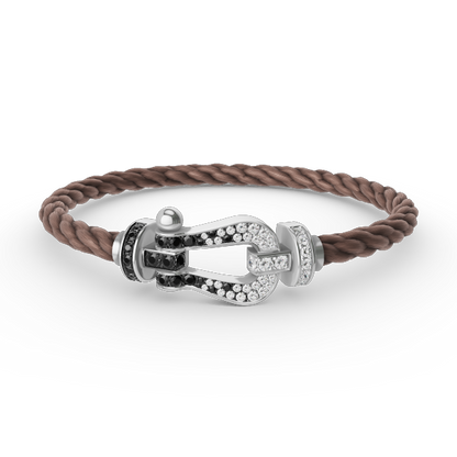 [Eterna Jewels]GROSSES HUFEISEN SCHWARZ WEISS DIAMANT ARMBAND SILBER