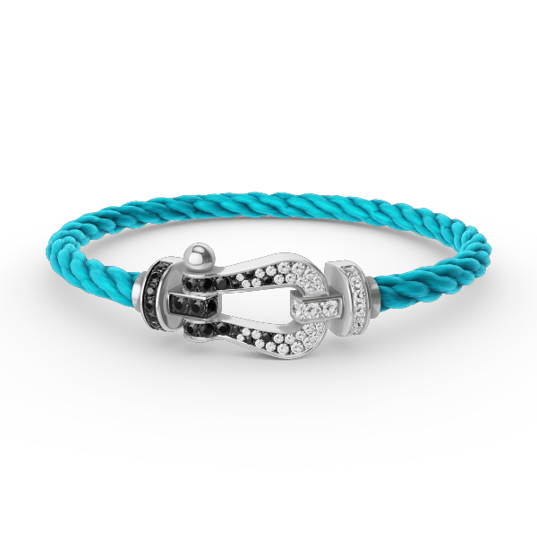 [Eterna Jewels]GROSSES HUFEISEN SCHWARZ WEISS DIAMANT ARMBAND SILBER