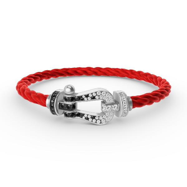 [Eterna Jewels]GROSSES HUFEISEN SCHWARZ WEISS DIAMANT ARMBAND SILBER