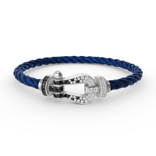 [Eterna Jewels]GROSSES HUFEISEN SCHWARZ WEISS DIAMANT ARMBAND SILBER