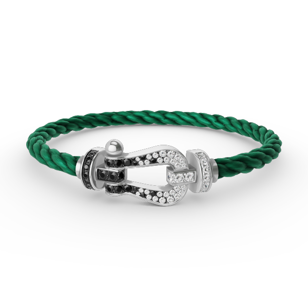 [Eterna Jewels]GROSSES HUFEISEN SCHWARZ WEISS DIAMANT ARMBAND SILBER