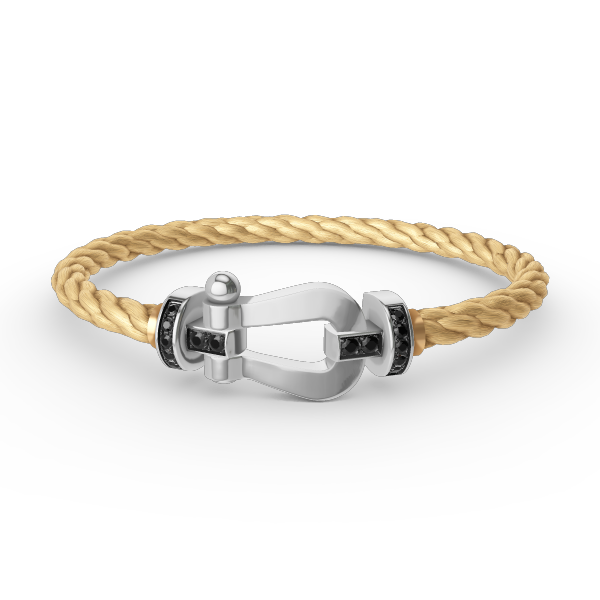 [Eterna Jewels]FORCE GROSSES HUFEISEN SCHWARZER DIAMANT ARMBAND SILBER