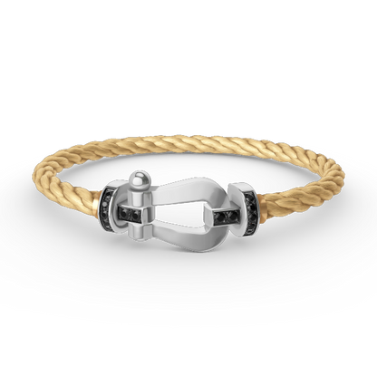 [Eterna Jewels]FORCE GROSSES HUFEISEN SCHWARZER DIAMANT ARMBAND SILBER