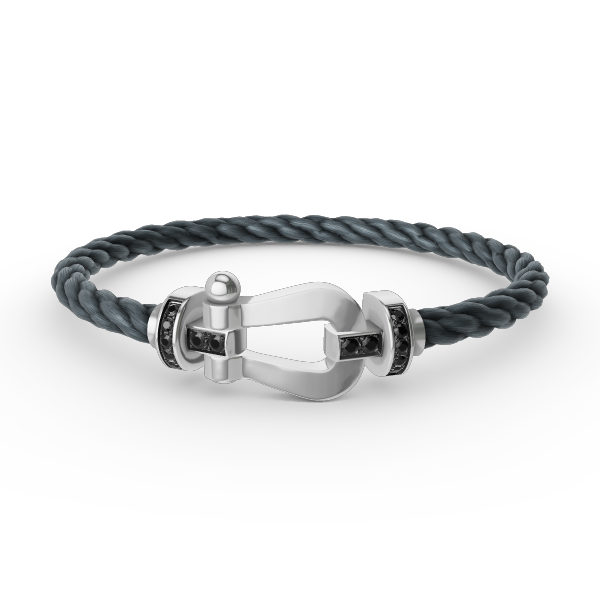 [Eterna Jewels]FORCE GROSSES HUFEISEN SCHWARZER DIAMANT ARMBAND SILBER
