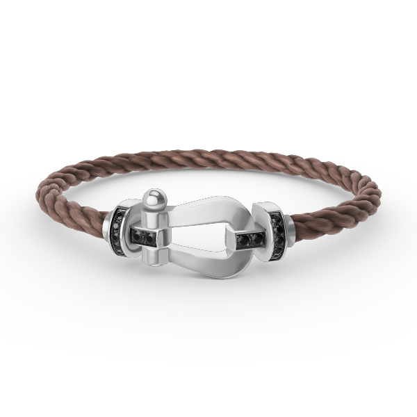 [Eterna Jewels]FORCE GROSSES HUFEISEN SCHWARZER DIAMANT ARMBAND SILBER