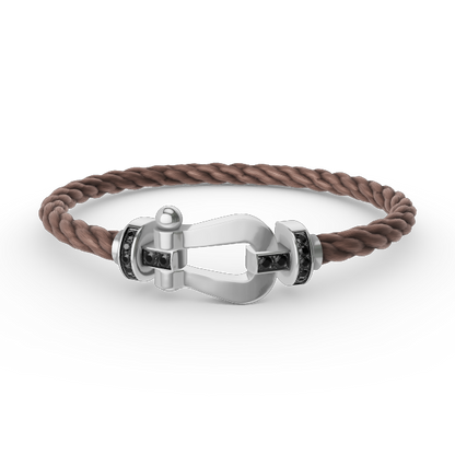 [Eterna Jewels]FORCE GROSSES HUFEISEN SCHWARZER DIAMANT ARMBAND SILBER