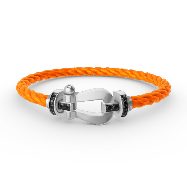 [Eterna Jewels]FORCE GROSSES HUFEISEN SCHWARZER DIAMANT ARMBAND SILBER