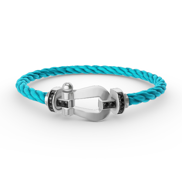 [Eterna Jewels]FORCE GROSSES HUFEISEN SCHWARZER DIAMANT ARMBAND SILBER