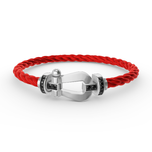 [Eterna Jewels]FORCE GROSSES HUFEISEN SCHWARZER DIAMANT ARMBAND SILBER