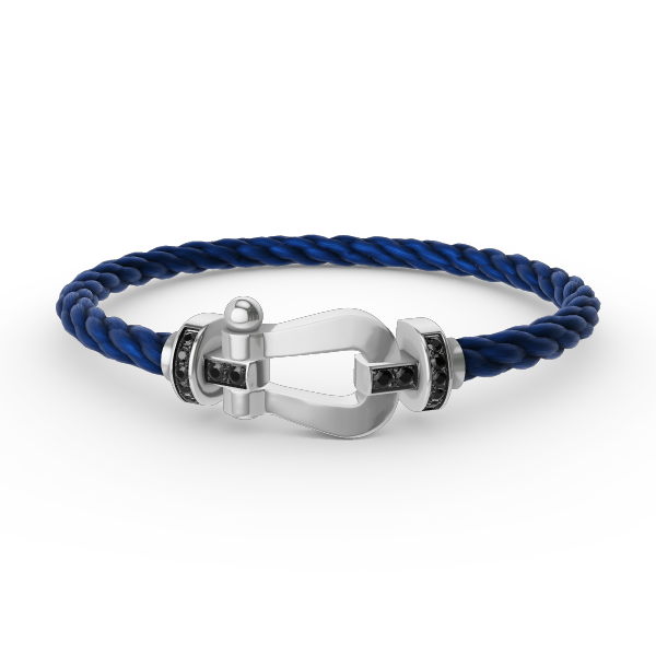 [Eterna Jewels]FORCE GROSSES HUFEISEN SCHWARZER DIAMANT ARMBAND SILBER