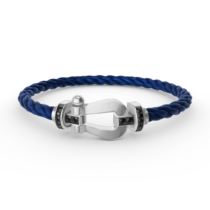 [Eterna Jewels]FORCE GROSSES HUFEISEN SCHWARZER DIAMANT ARMBAND SILBER