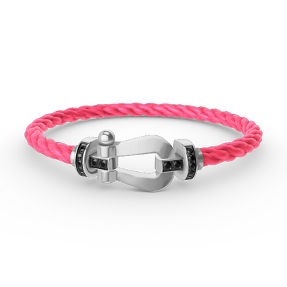 [Eterna Jewels]FORCE GROSSES HUFEISEN SCHWARZER DIAMANT ARMBAND SILBER