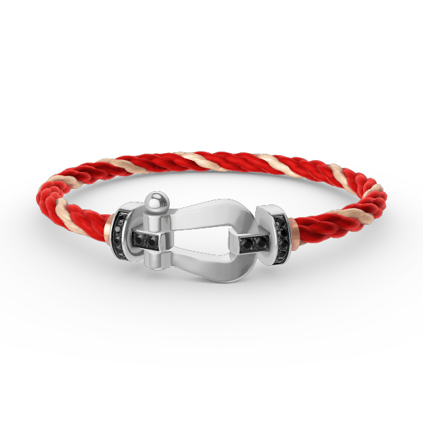 [Eterna Jewels]FORCE GROSSES HUFEISEN SCHWARZER DIAMANT ARMBAND SILBER
