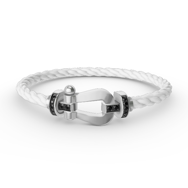 [Eterna Jewels]FORCE GROSSES HUFEISEN SCHWARZER DIAMANT ARMBAND SILBER